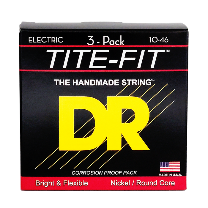 DR Strings Tite-Fit Electric Guitar Strings 10-46 (3-Pack)