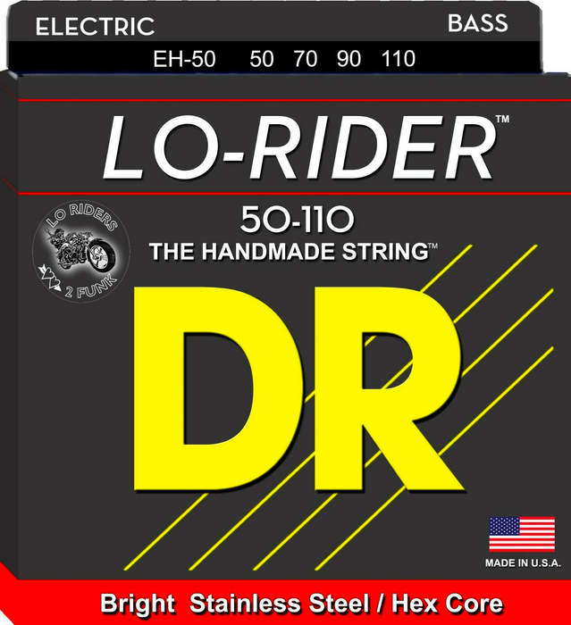 DR Strings Lo-Rider Stainless Steel 50-110 Bass Guitar Strings EH-50