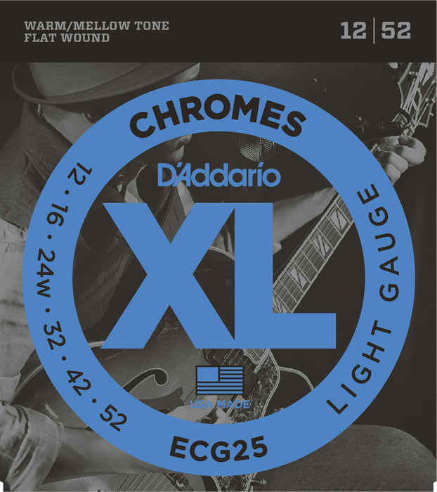 D'Adarrio Chromes Flatwound Electric guitar Strings .12-.52
