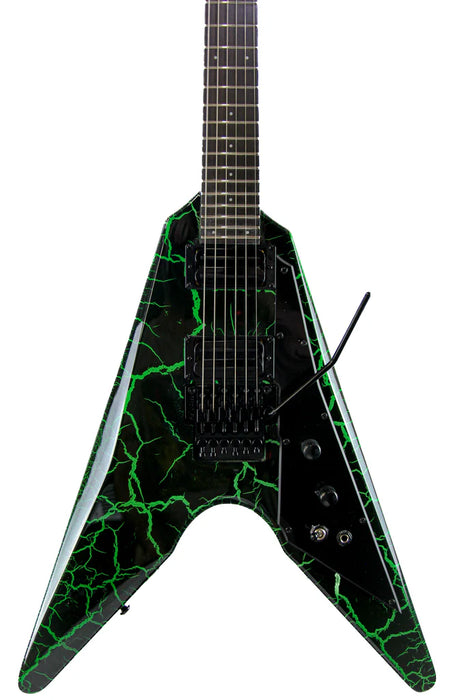 Dunable Asteroid DE Black/Green Crackle with Floyd Rose!