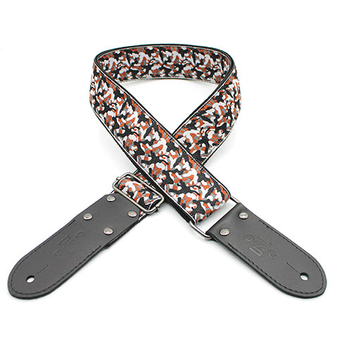 DSL Jacquard Guitar Strap - CAMO RED