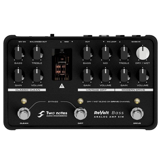Two Notes Revolt Bass 3 Channel Bass Amp Simulator / DI w/ All Analog Signal Path