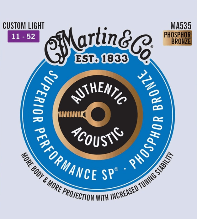 Martin Authentic Acoustic SP Phosphor Bronze Acoustic Guitar Strings .11-.52