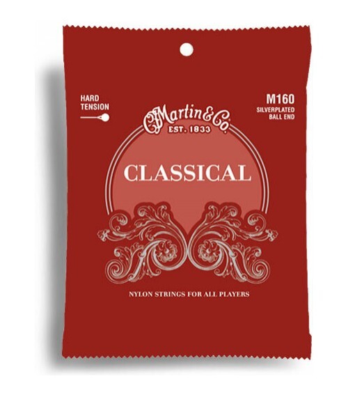 Martin M160 Classical Nylon, Silver Ball End Guitar Strings