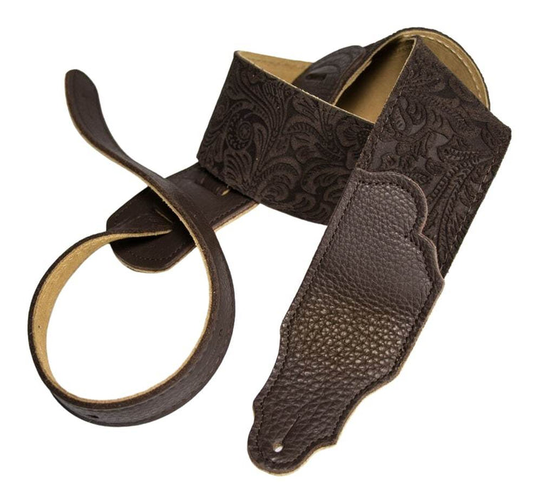 Franklin Strap Cotton Guitar Strap Embossed Suede End Tab