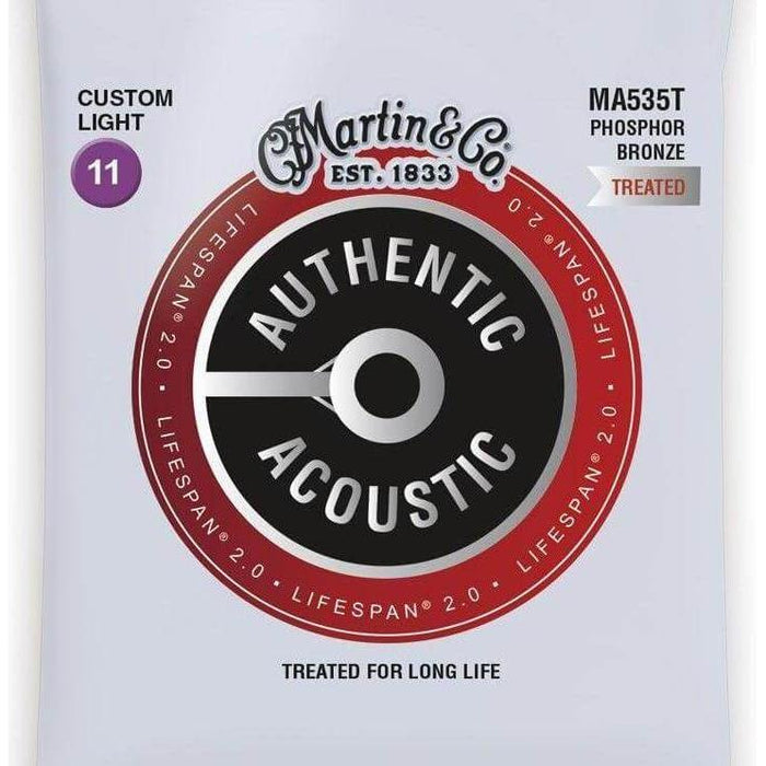 Martin Authentic Lifespan 2.0 Phosphor Bronze Acoustic Guitar Strings .11-.52