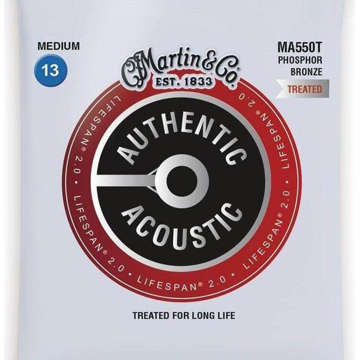 Martin Authentic Lifespan 2.0 Phosphor Bronze Acoustic Guitar Strings .13-.56