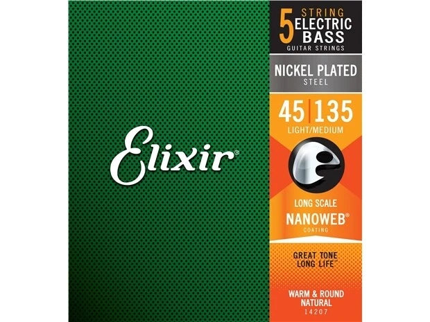 Elixir Bass Nanoweb 5 String Light Medium 45-135