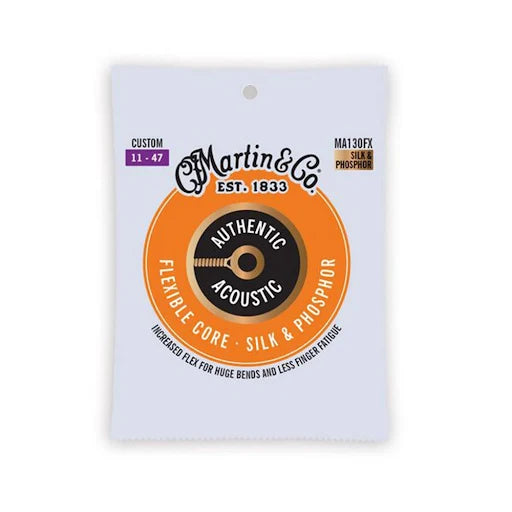 Martin Flexible Core Silk and Phosphor Custom-Gauge Acoustic Strings .11-.47