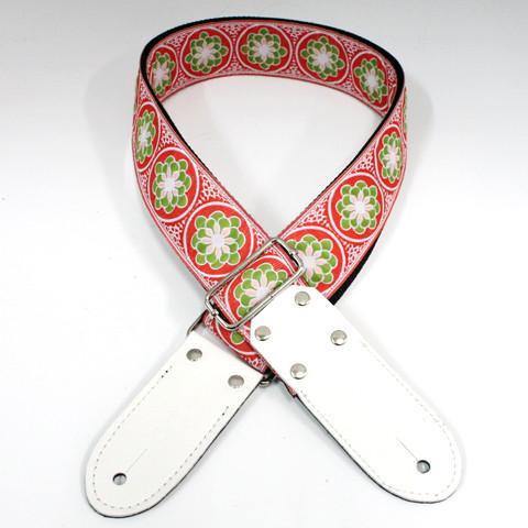 DSL JAC20 Guitar Strap - Green Flower - Pedal Empire