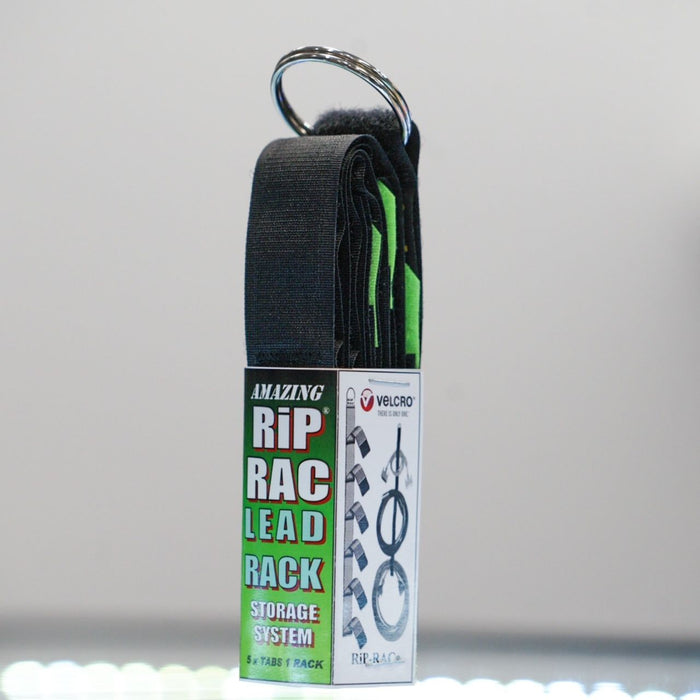 RiP-RAC Lead Rack Velcro Cable Storage System GREEN 5 x 175mm TABS