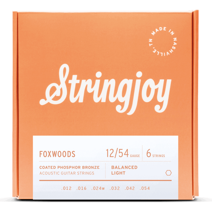 Stringjoy Foxwoods - Light Gauge (12-54) Coated Phosphor Bronze Acoustic Strings