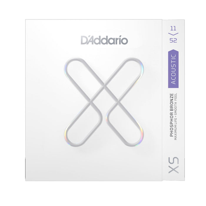 D'Addario XS Coated Acoustic Phosphor Bronze Strings - Custom Light Set (11-52)