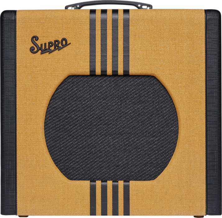 Supro Delta King 12 - Tweed/Black Stripes