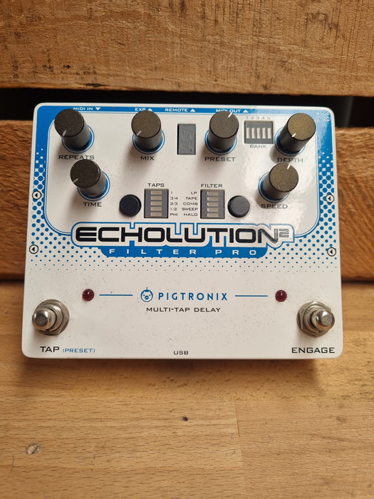 Second Hand Pigtronix Echolution 2 Filter Pro Multi-Tap Delay Pedal
