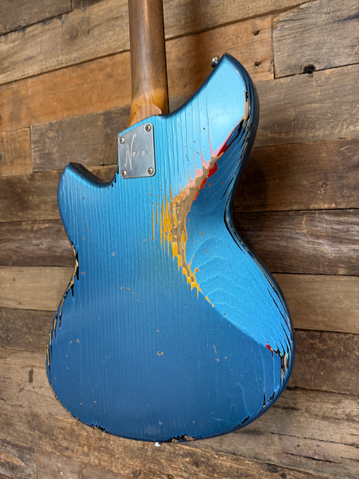 Novo Guitars Serus J Electric Guitar - Lake Placid Blue Over 64 Sunburst - Light Distress