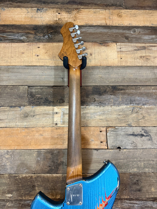 Novo Guitars Serus J Electric Guitar - Lake Placid Blue Over 64 Sunburst - Light Distress