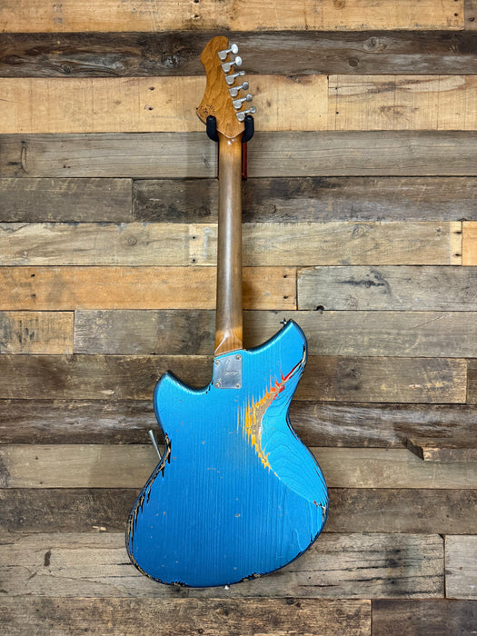 Novo Guitars Serus J Electric Guitar - Lake Placid Blue Over 64 Sunburst - Light Distress