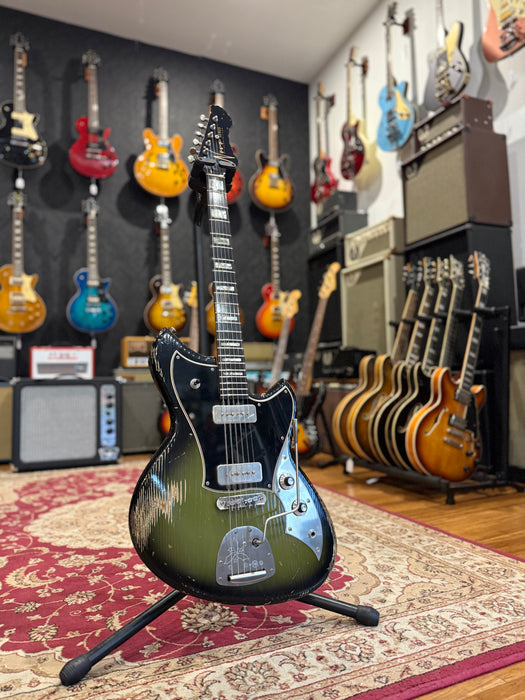 Novo Guitars Serus J Custom Electric Guitar - Uffington Burst- Medium Distress - Block Inlays