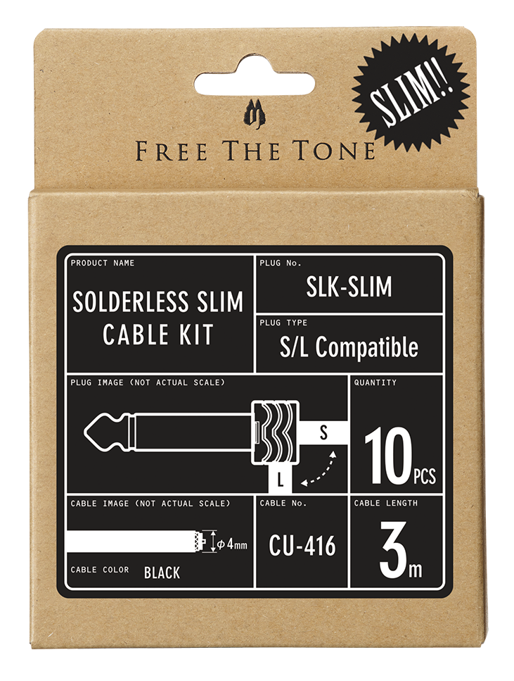 Free the Tone Solderless Cable Kit SL-SLIM (10 x Plugs - 3m Cable