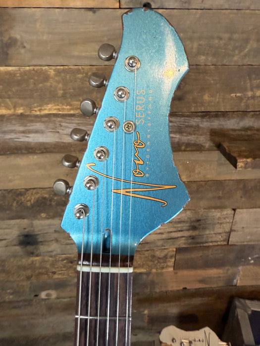 Novo Guitars Serus J Electric Guitar - Lake Placid Blue Over 64 Sunburst - Light Distress