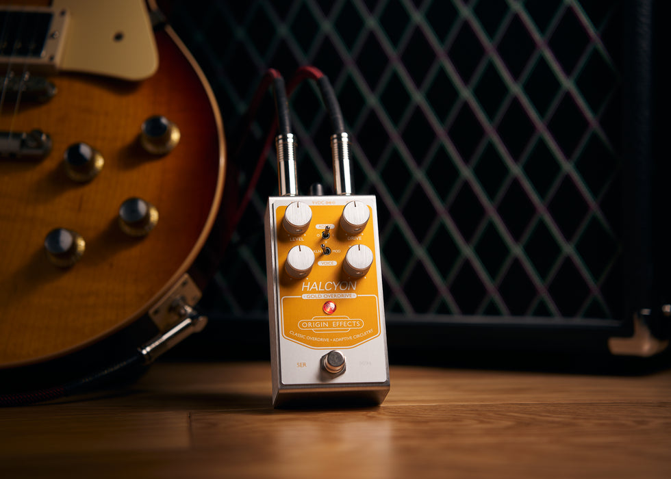 gold guitar pedal Origin Effects Halcyon Gold Overdrive — Pedal Empire