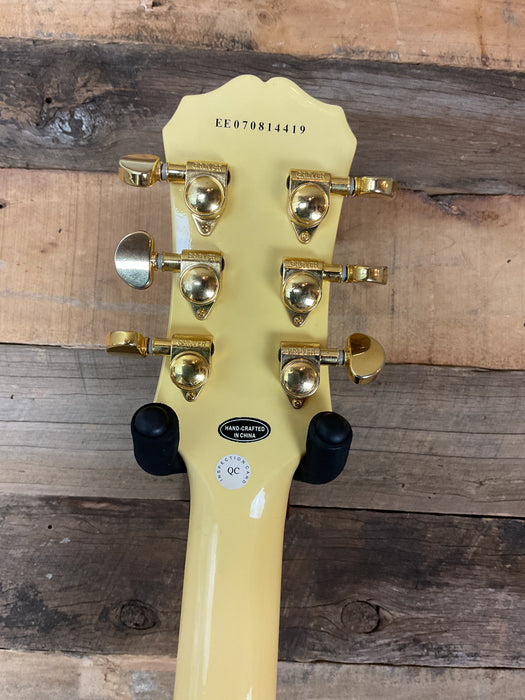 Second Hand Epiphone Custom Antique Ivory Triple Humbucker G-400 w/ Case