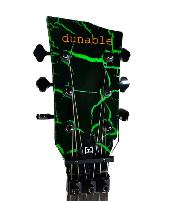 Dunable Asteroid DE Black/Green Crackle with Floyd Rose!