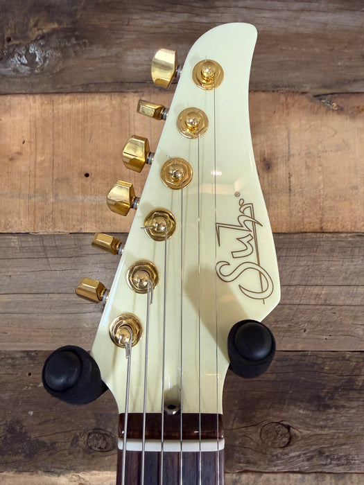 Second Hand Suhr Mateus Asato Classic T Signature -  White - Gold Hardware