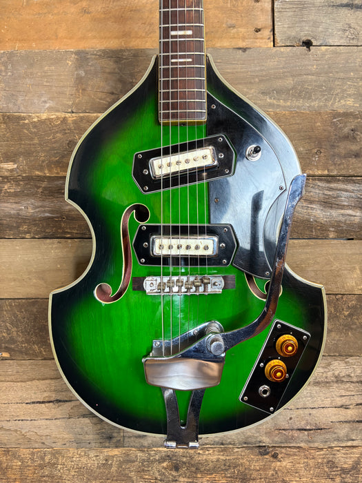 Second Hand 1970's Greco Model 974 Violin Hollow Body Greenburst