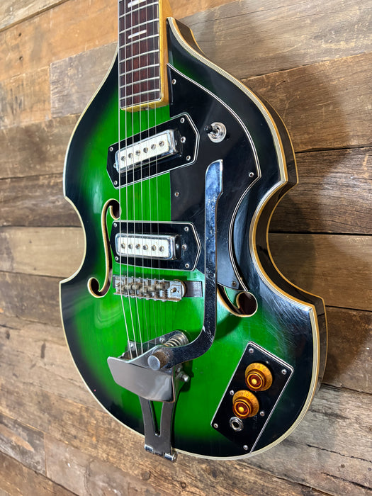 Second Hand 1970's Greco Model 974 Violin Hollow Body Greenburst