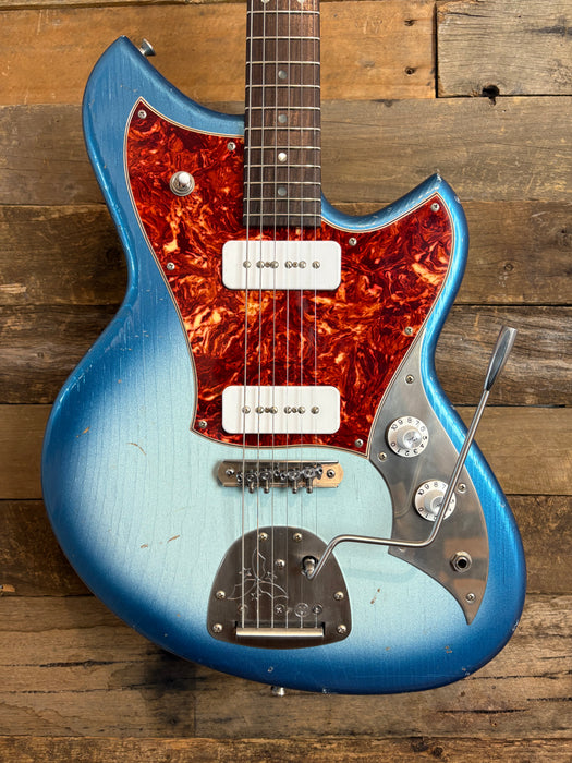 Novo Guitars Serus J Electric Guitar - Lake Sonic Burst Light Distress - Tortoise Guard
