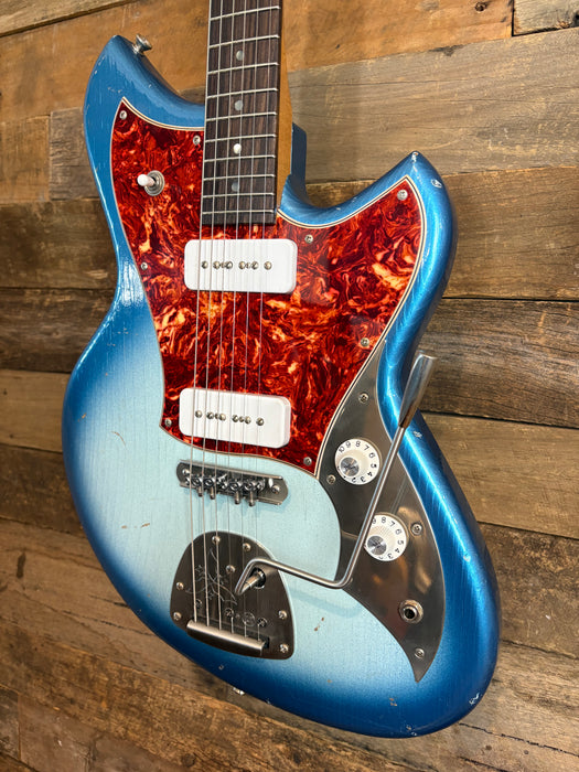Novo Guitars Serus J Electric Guitar - Lake Sonic Burst Light Distress - Tortoise Guard