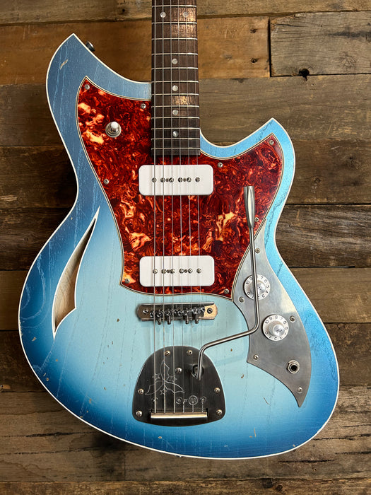 Novo Guitars Miris J Lake Sonic Burst Light Distress - Tortoise Guard