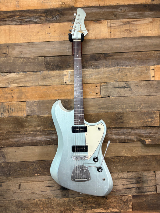 Second Hand Novo Voltur J Guitar Built 2024 Light Distress - Ice Blue Metallic