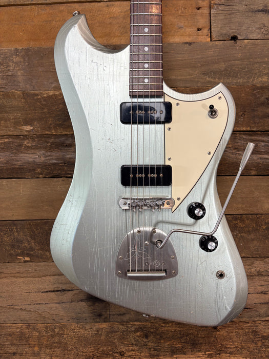 Second Hand Novo Voltur J Guitar Built 2024 Light Distress - Ice Blue Metallic