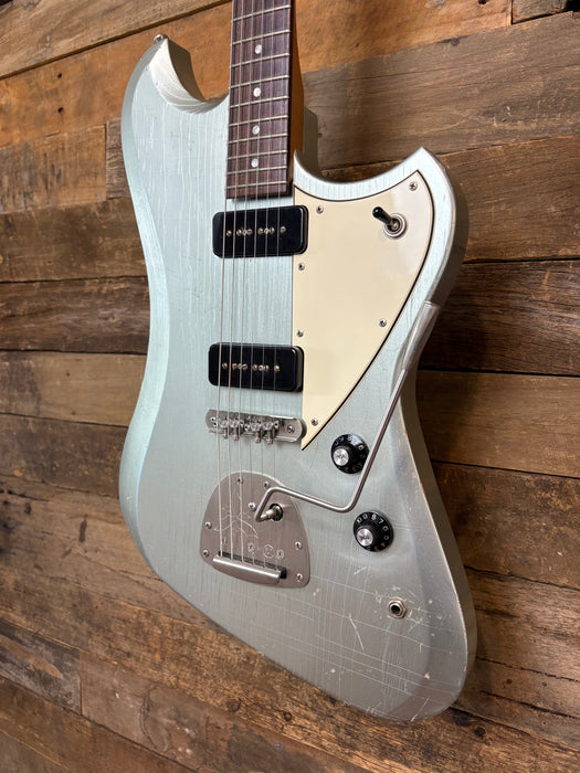Second Hand Novo Voltur J Guitar Built 2024 Light Distress - Ice Blue Metallic