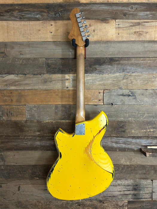 Novo Guitars Serus J Electric Guitar - Graffiti Yellow Over 64 Sunburst - Light Distress