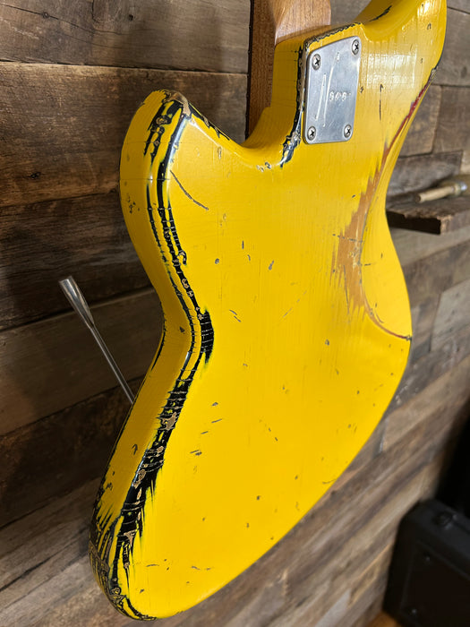 Novo Guitars Serus J Electric Guitar - Graffiti Yellow Over 64 Sunburst - Light Distress