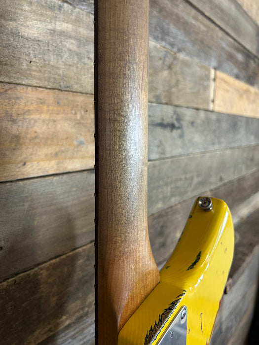 Novo Guitars Serus J Electric Guitar - Graffiti Yellow Over 64 Sunburst - Light Distress