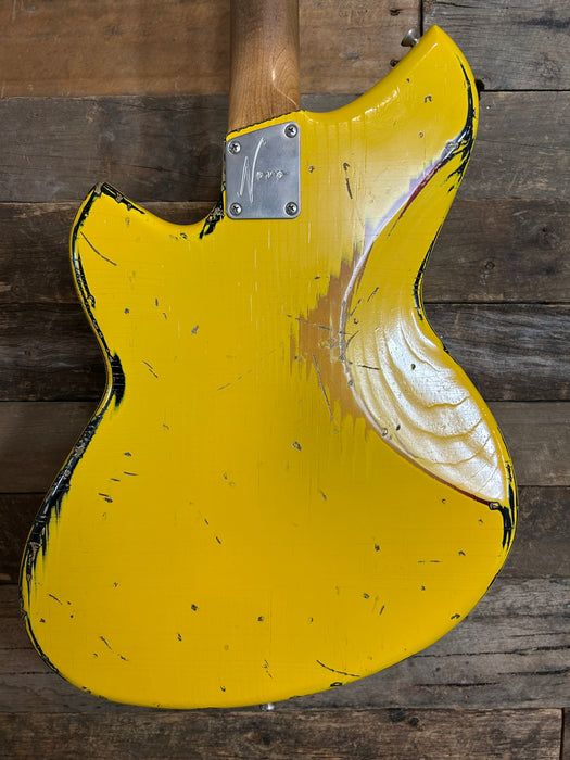 Novo Guitars Serus J Electric Guitar - Graffiti Yellow Over 64 Sunburst - Light Distress