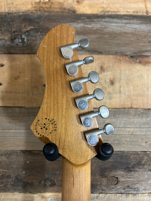 Novo Guitars Serus J Electric Guitar - Olympic White Over Candy Apple Red - Light Distress