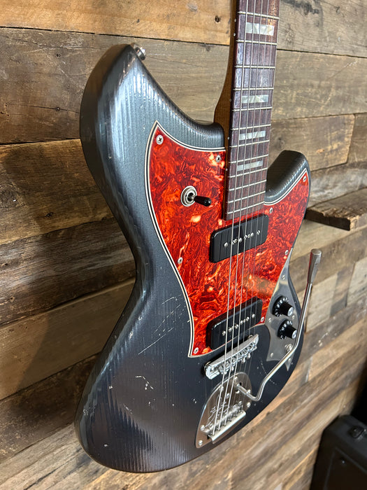 Novo Guitars Serus J Electric Guitar - Charcoal Frost  - 4-Ply Tortoise Shell - Light Distress- Block Inlays
