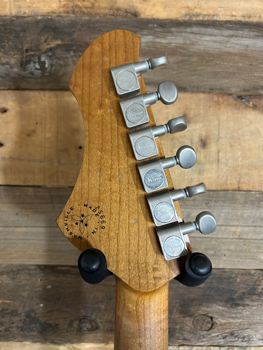 Novo Guitars Serus J Electric Guitar - Charcoal Frost  - 4-Ply Tortoise Shell - Light Distress- Block Inlays