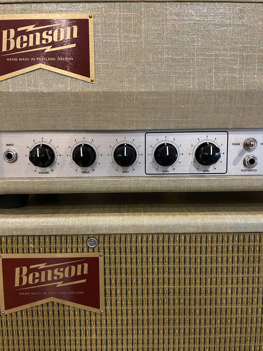 Benson Vincent 30w Head, matching 2x12 Cab and Tall Bird+ in custom Robins Egg.