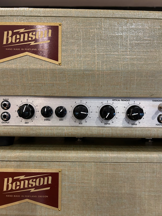 Benson Vincent 30w Head, matching 2x12 Cab and Tall Bird+ in custom Robins Egg.