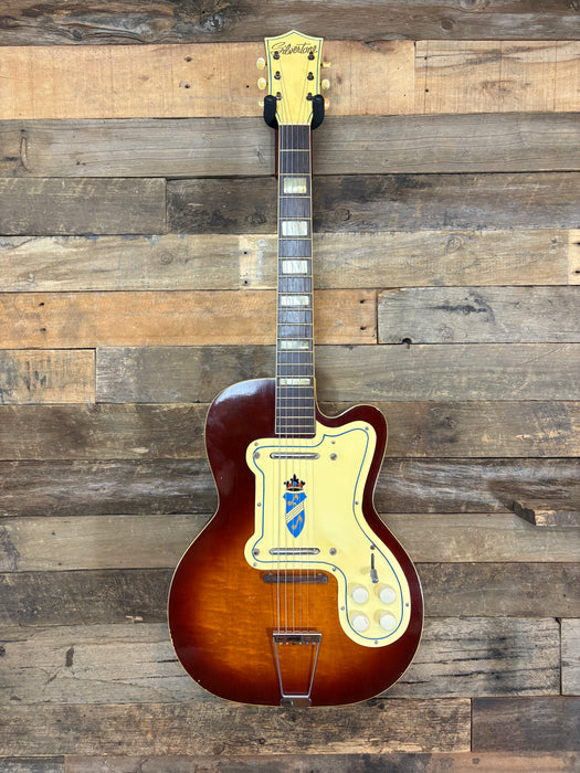 Second Hand 1956 Silvertone 1382L Thin Twin Jimmy Reed - Cherry Burst w/OHSC