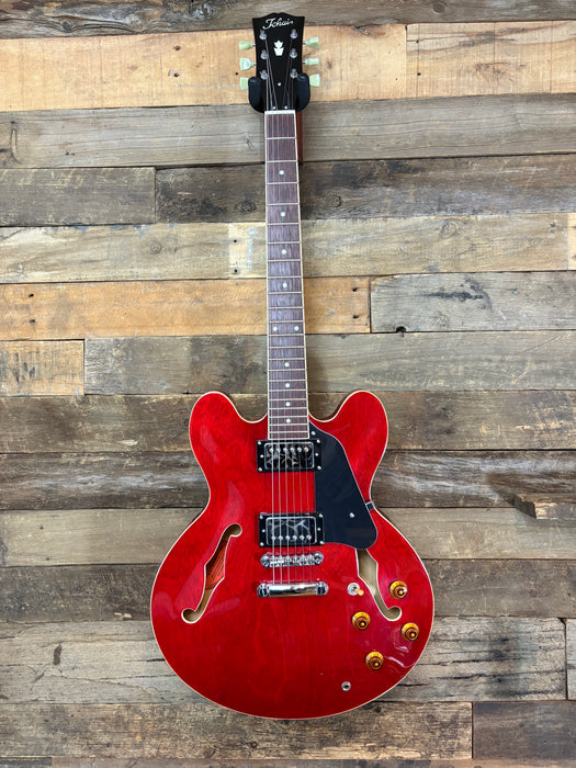 Second Hand Tokai Traditional Series ES-78 ES-Style w/Bare Knuckle Mule Humbuckers in Transparent Cherry Red
