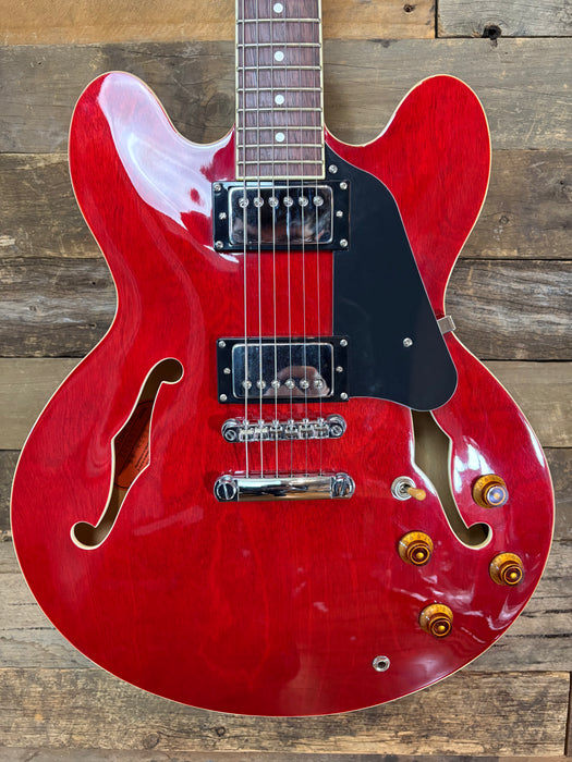 Second Hand Tokai Traditional Series ES-78 ES-Style w/Bare Knuckle Mule Humbuckers in Transparent Cherry Red