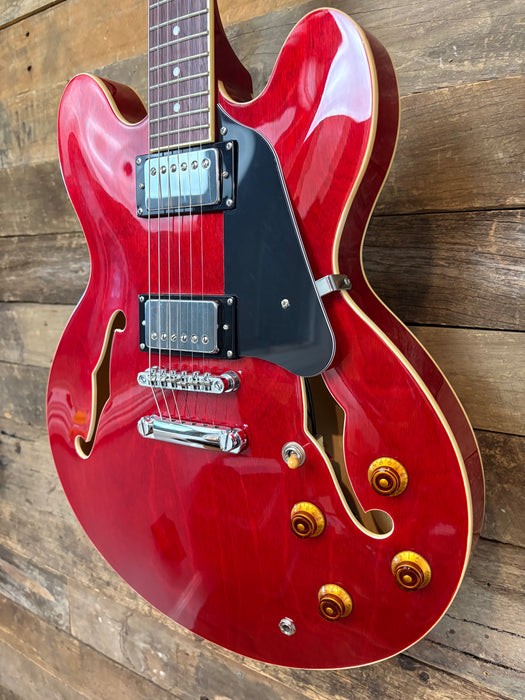 Second Hand Tokai Traditional Series ES-78 ES-Style w/Bare Knuckle Mule Humbuckers in Transparent Cherry Red